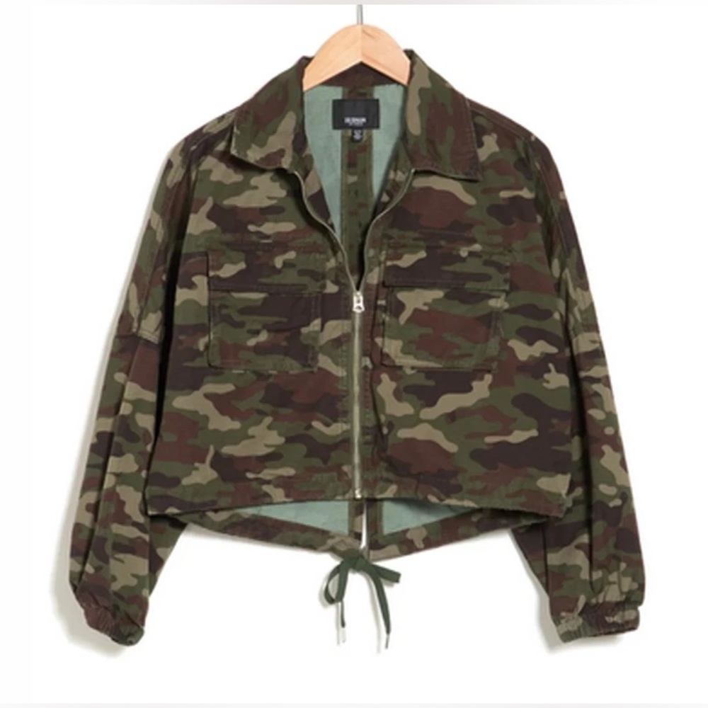 Hudson Jeans Cropped Military Camo Anorak XS